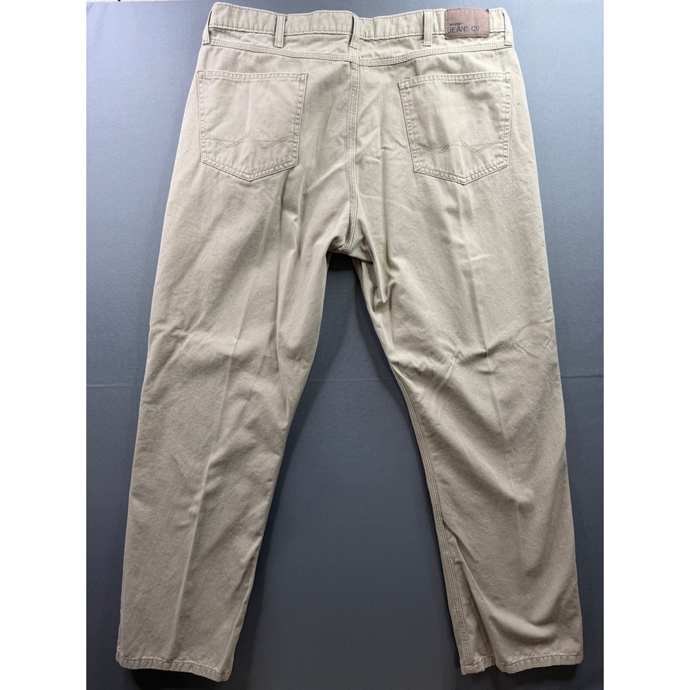 Wrangler Relaxed Straight Pants Mens Tan Khaki Cotton Twill 38x32